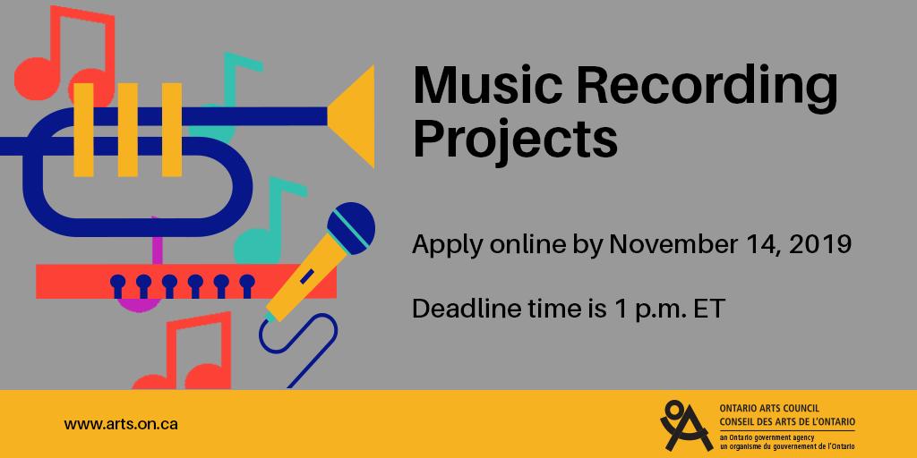 Ontario-based musicians and composers, here’s a program that can help fund the recording of your demo/EP or a full-length album! ow.ly/xxPF50witQi