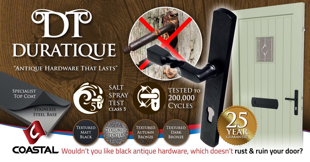 As the only stainless steel antique hardware range, DuraTique delivers: 
- Anti-corrosion performance with lifetime guarantee
- Consistent fixing points for CNC production
- Class 5 Spray Tested
- Tested to 200,000 cycles
coastal-group.com/blog/black-ant… #door #antique #hardware #joinery