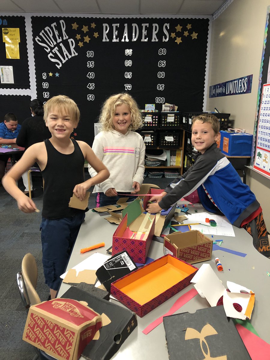 McClellEmily's tweet photo. Cardboard Challenge!!! Making marble maxes out of cardboard. STEM #tcestrong @MatthewMillerpe https://t.co/7ktncqugim