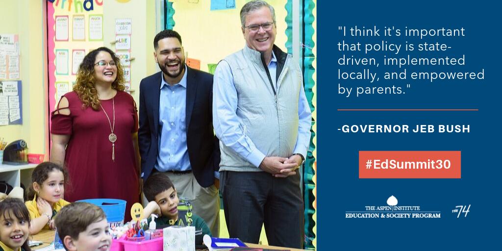 AspenEdSociety's tweet photo. Parents should inform policy, says @JebBush in his interview with @ross_wiener for @The74. Read more for his "radicalized" views. #EdSummit30
https://t.co/MYTzRR9HQj https://t.co/y9vmPUPWeb