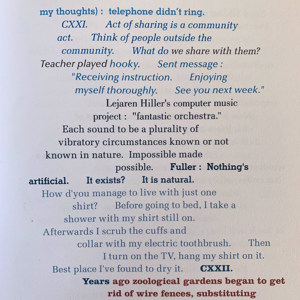 sigliopress's tweet photo. CXXI: Act of sharing is a community act. Think of people outside the community. What do we share with them?
https://t.co/TSyvf4lddd
#johncage #johncagediary https://t.co/i2o1KAmKKy