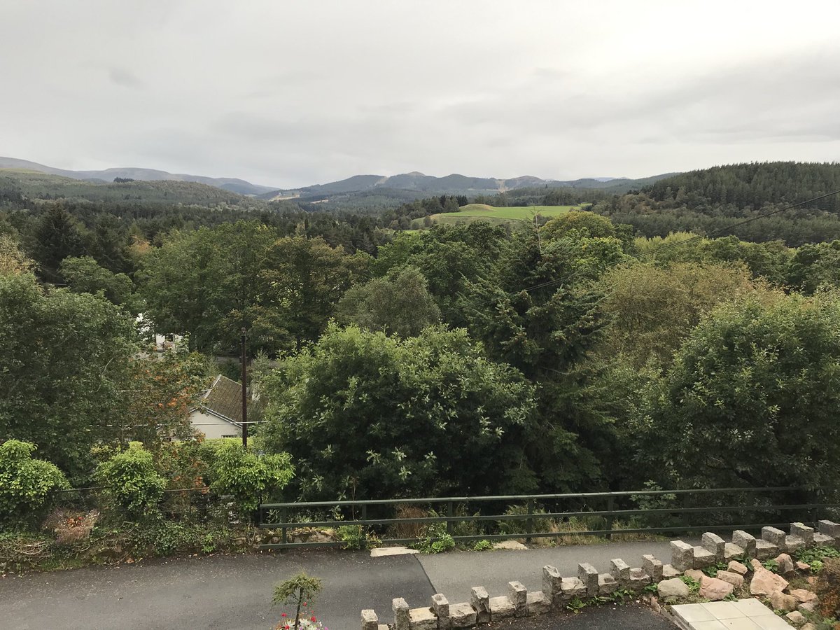 XJRT1964's tweet photo. Away for a long weekend. Left pouring rain in Edinburgh ☔️ but this is the view from our hotel in The Cairngorms #thanksDerek 😎 https://t.co/88cU4y89k1