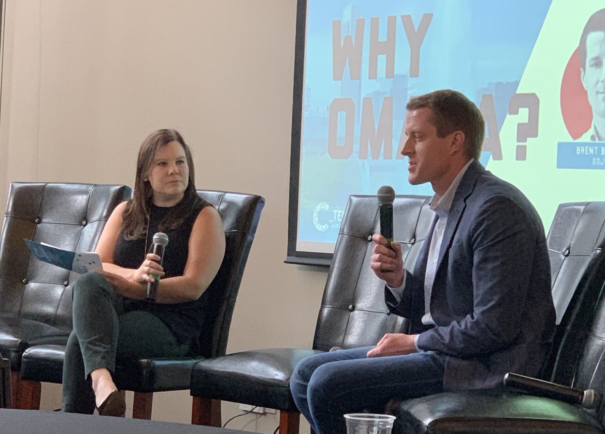 LeviOmaha's tweet photo. “Omaha is a great place to find talent,” says Brett Brummer of @Sojern when asked “Why Omaha?” at  #tecnation https://t.co/q4rBy9zPEp