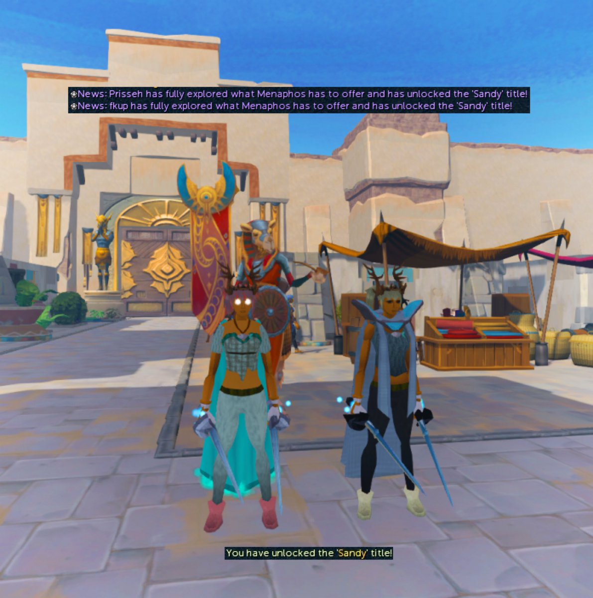 missprisseh's tweet photo. Finished ‘Sandy’ title with @fkup!💖
Fun title to work on, although, did go EXTREMELY dry on the ‘Clicker Kalphite’ insect, definitely not 1/200 drop rate...@JagexDaze!
Onto ‘Salty’ title next, let the grind begin! 💪 @RuneScape #runescape #Menaphos #Sandy #title #twinning https://t.co/eo8MhCus9t