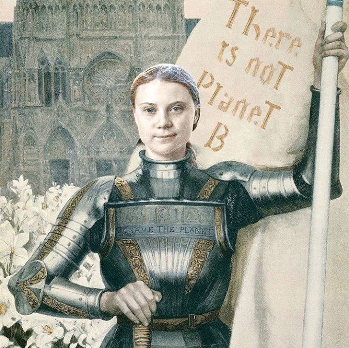 marniemeredith's tweet photo. A hero for the ages. Credit: Raquel Aparicio. #GretaThunberg #ClimateAction https://t.co/MHNZh6XkQ8