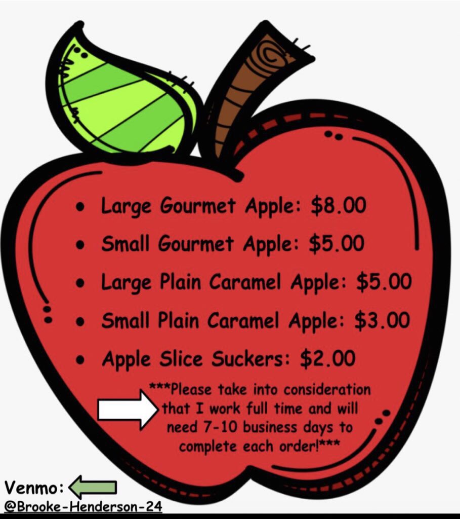 B_henderson9's tweet photo. You guys I started this little side business for fun and it actually took off! Please help me out and retweet and go follow my Facebook page!
@ TheAppleGirlBrookeHenderson 
*these pics were my first time making them so I’ll only get better!* 🤗🍏🍎 https://t.co/8V90aIdIrf
