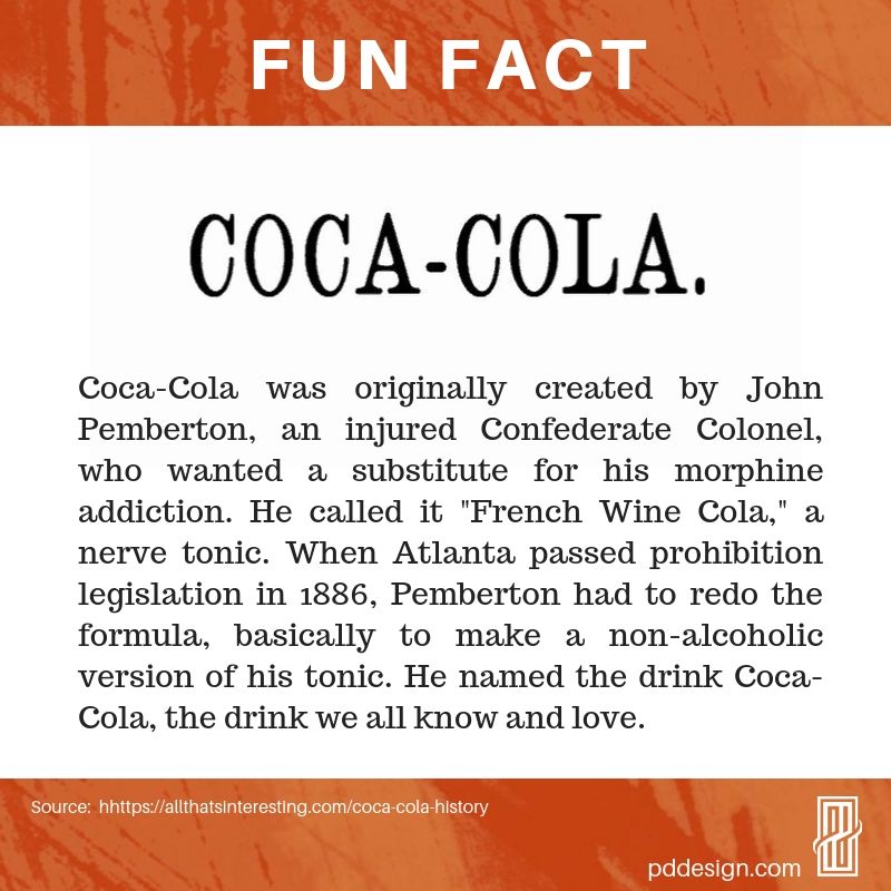 Fun Fact: Coca-Cola wouldn't exist if not for American prohibition

#branding #cocacola #marketing #brandhistory #funfact #funfactfriday #logo