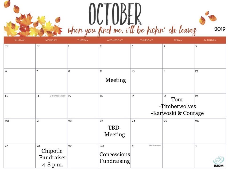 mnsuPRSSA's tweet photo. Here's the October calendar for PRSSA events and meetings. This month we have tours on the 18th and two fundraising opportunities later in the month. Our next meeting is October, 9th from 6:45-7:45 in 202 Cooper Room, CSU. #mnsuprssa https://t.co/A8lgamrIwW