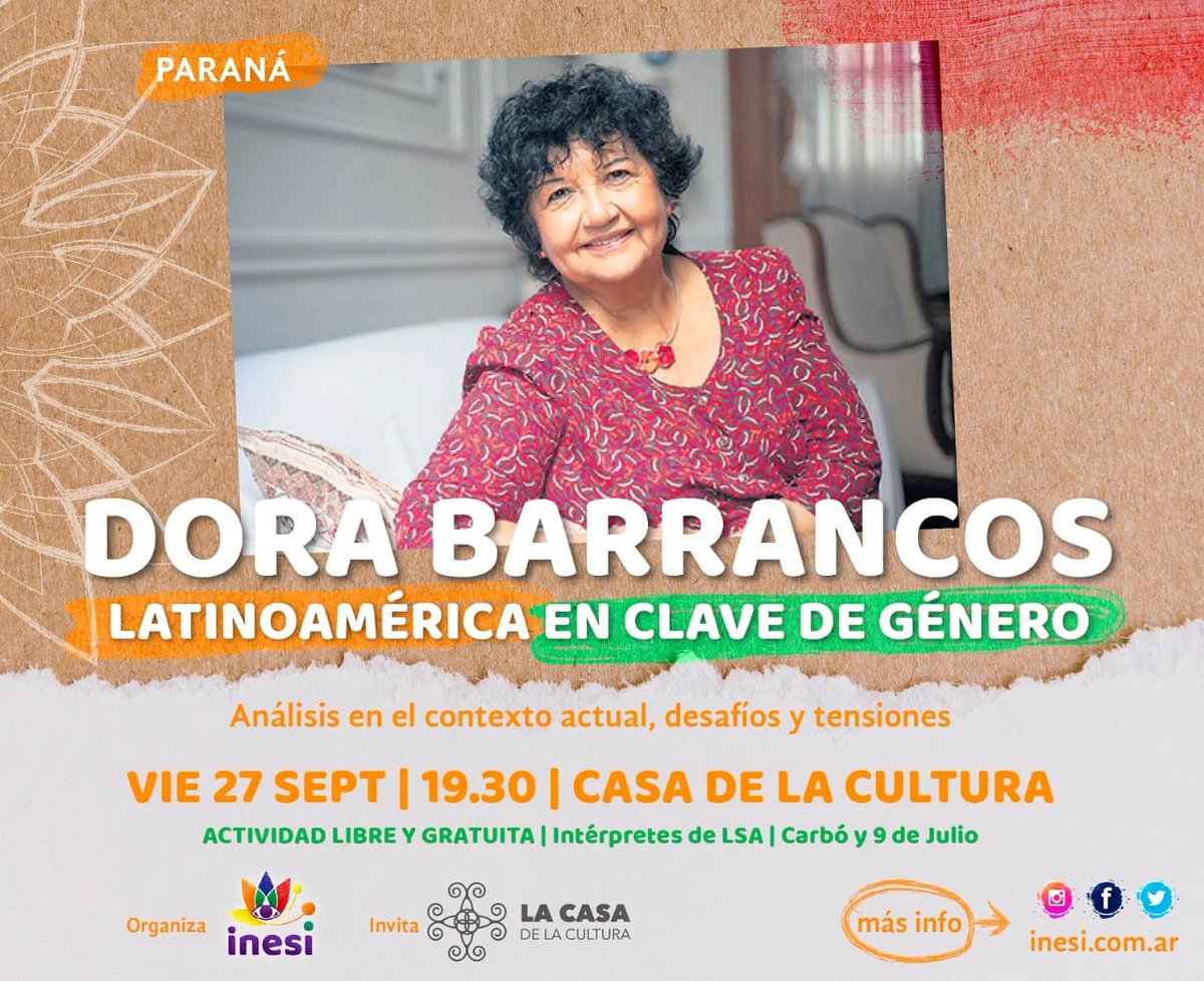 StefaniaCoraOK's tweet photo. Esta tarde estaremos acompañando la llegada de @BarrancosDora a la ciudad de #Paraná.
Todas y todos invitados a partir de las 19:30 hs. en la Casa de la Cultura.
#DoraEnParaná
#INESI https://t.co/kP37Q1lnvi