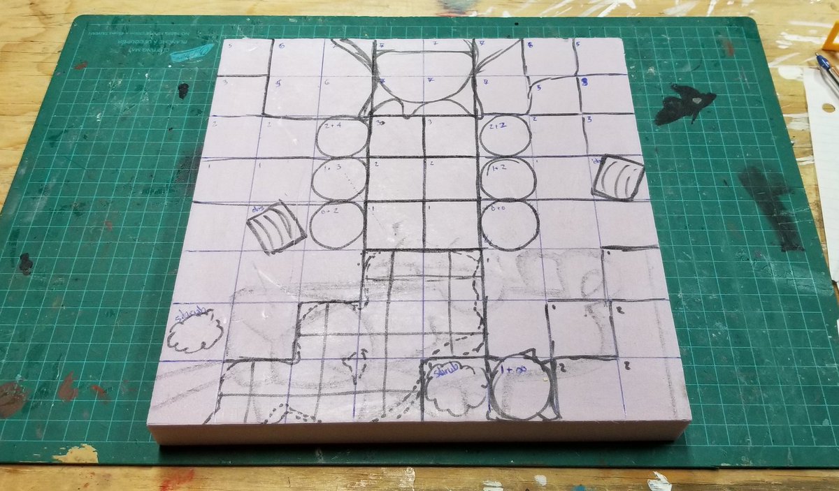 elTonioBerg's tweet photo. Really late start on my October piece for #RogueSculpt #CraftOff challenge. My theme this month is "lost temple", so I went with an old forest temple for #EndlessFantasyTactics, hence the blocky look. Hopefully I get it done by the 30th. #terrain #warmongers #ScratchBuilt #wip https://t.co/7PXyFaM8W7