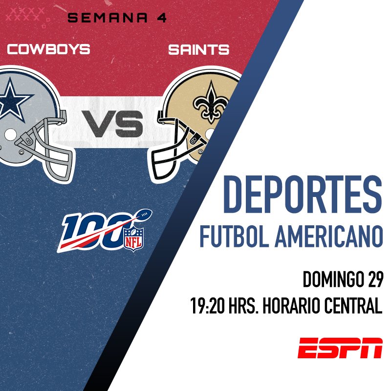 CablecomMX's tweet image. 🏈 ¡Paren todo! 🏈  ¡Hoy es Sunday Night Football! 🏈 No te pierdas el encuentro entre Cowboys Vs. Saints por @ESPNmx.