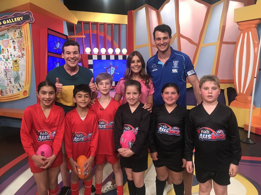 9GoKids's tweet photo. This morning on #9KidsWB we're excited for the AFL Grand Final and have special guest @tazza_25 from the North Melbourne Football Club joining us with some NAB @AFLAuskick legends! https://t.co/HYma9HwPoI