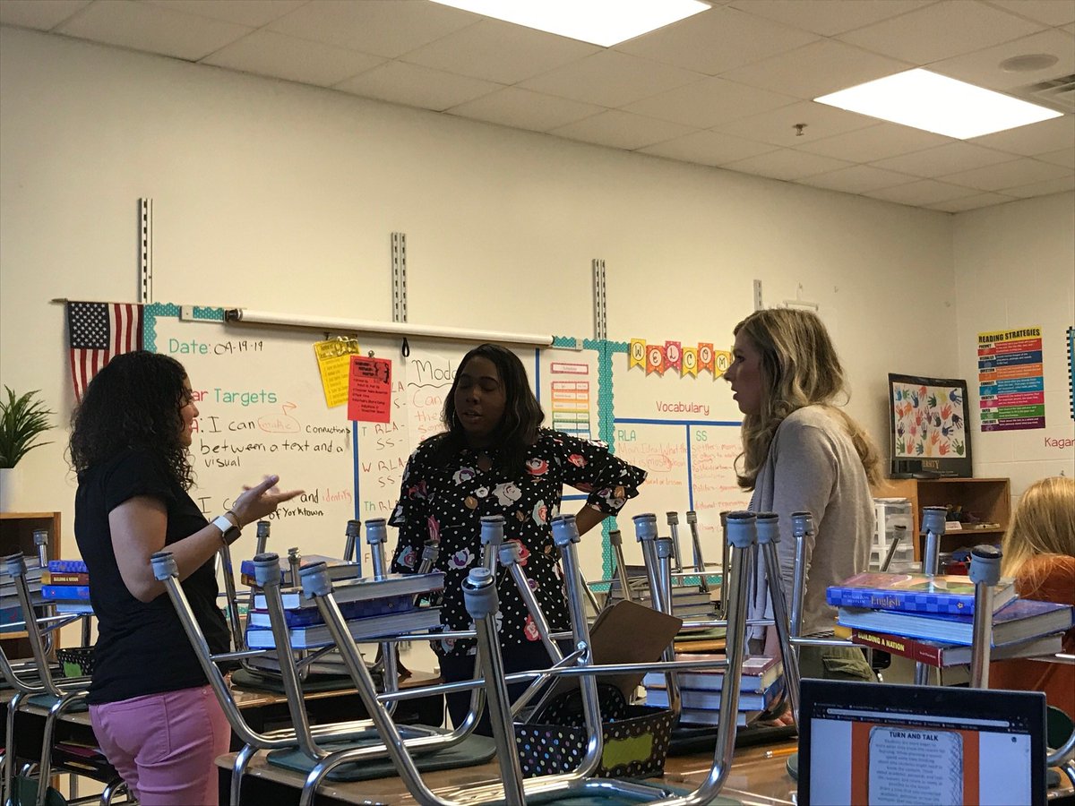 sara_hendrix4's tweet photo. New teachers discussing the importance of making learning relevant to students' lives- personally, academically, or real world connections! #cmcssinduction https://t.co/CZEZEqpQw7