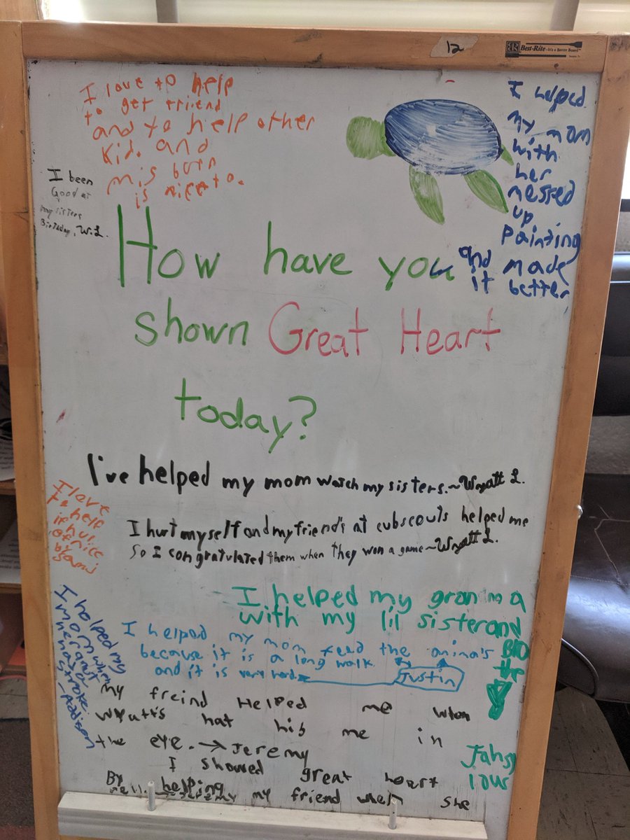Putting our knowledge of what it means to show great heart into action in our daily lives ❤️ #jwses4th <a href="/WitWisdomELA/">Wit & Wisdom English</a> #seabrookbobcats