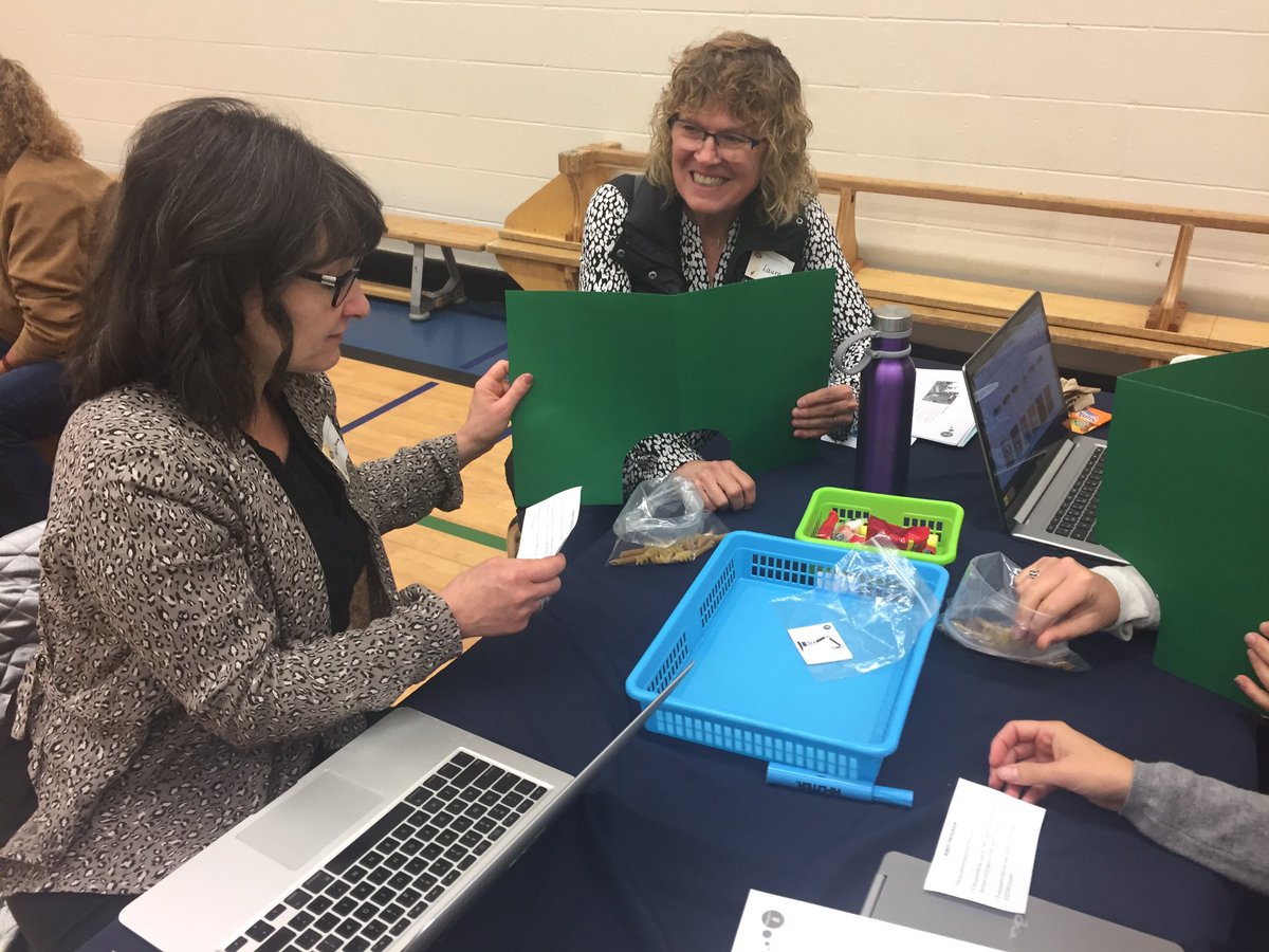 nicole_manko's tweet photo. How can science support literacy? Teachers having fun learning about the Picture Perfect STEM Resources & computational thinking with littles in STEM COP. #LSIonlearning #ECSDfaithinspires. https://t.co/uJXSbgzwhs