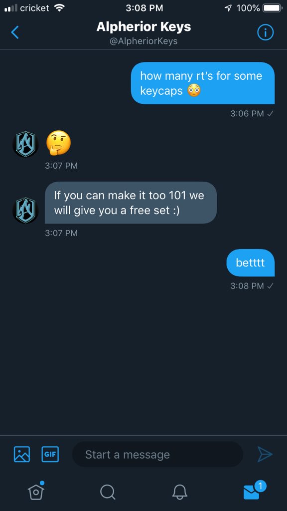 nate2fine's tweet photo. please get me to 101 rt’s for some free keycaps 👀 also follow @AlpheriorKeys ! https://t.co/zp7UXrxYSe