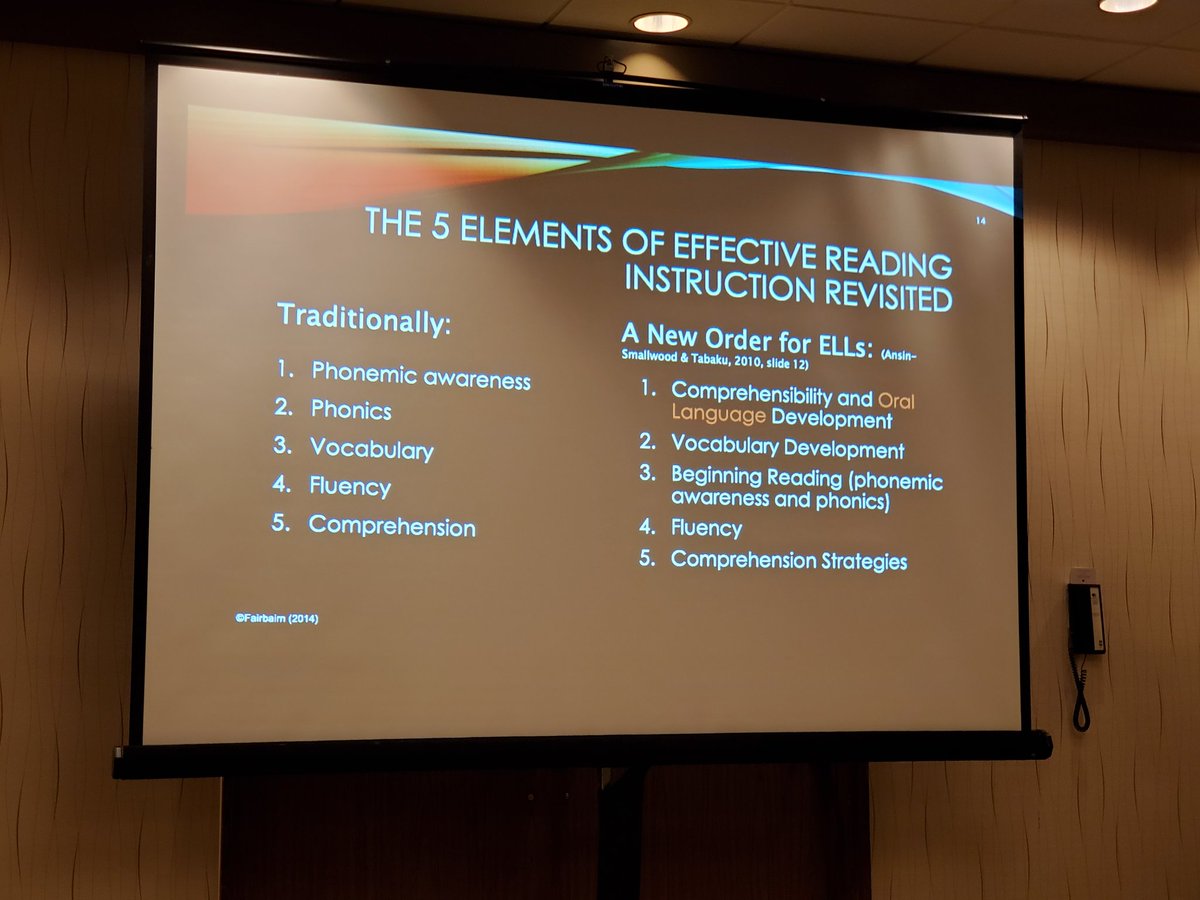 KimberlyDunbar3's tweet photo. A1: the elements of reading instruction is different for EL's @brendakdaisy @sbfairbairn https://t.co/H4LpRzTddw