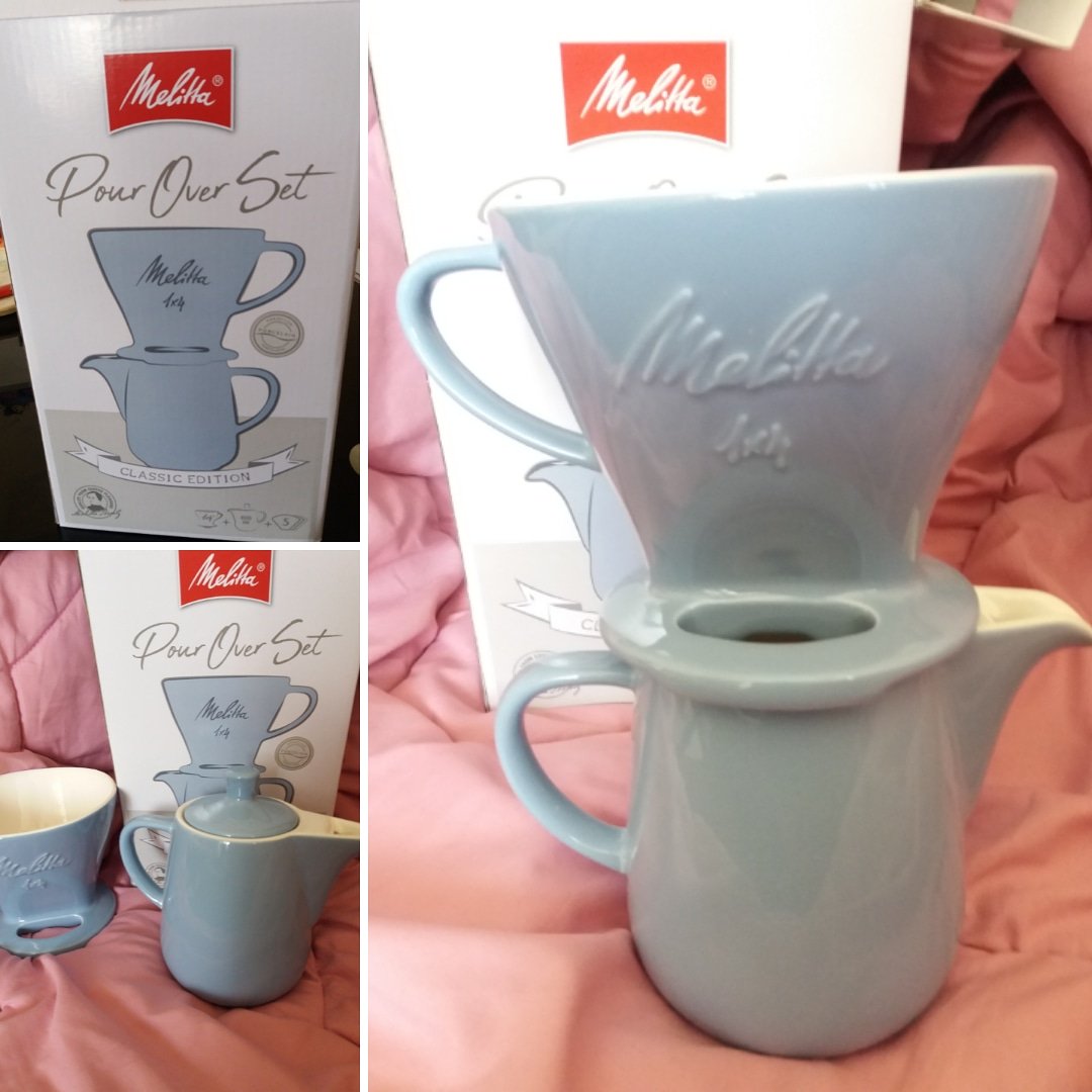 gautierisabelle's tweet photo. Trop contente pour moi qui adore le bon café, gain reçu ☕ MERCI ☕ #melitta #gain #kitdegustation #melitta #cafe #instagain #pouroverset #classicedition https://t.co/dHSiHU2Brz