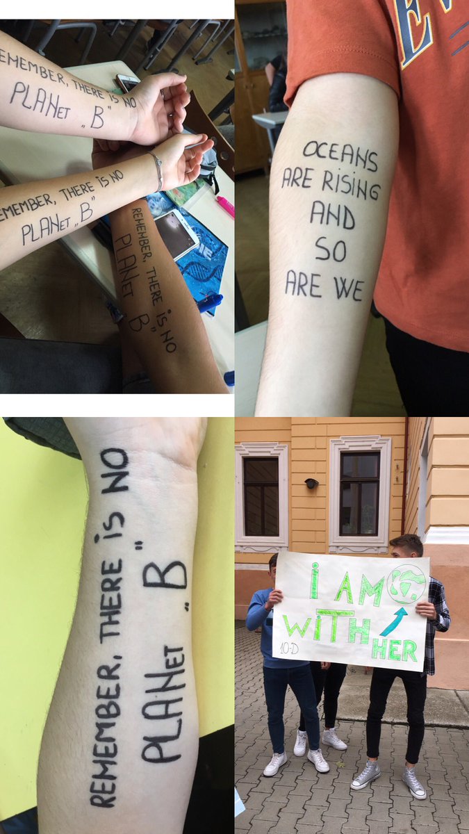 Mada48522763's tweet photo. #ClimateChange today we had a protest at high school against The global warming! Remember there is no PLANet B!!! https://t.co/UV7mZ7QpOZ