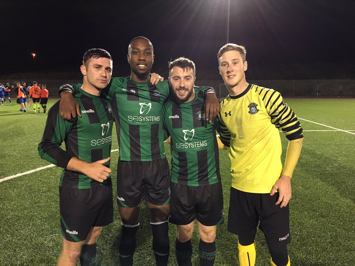 Mayfield_Utd's tweet photo. All over...@Mayfield_Utd 3 @cobhwanderers 0 in The Munster Senior cup 1st round...Kaka,Matthew &amp; Billy with our goals and a clean sheet from Ryan...excellent all round team performance....well done lads...👏💚🖤⚽️⚽️⚽️

@MunsterSenLgue @BigRedBench https://t.co/Z5hzfPx40J