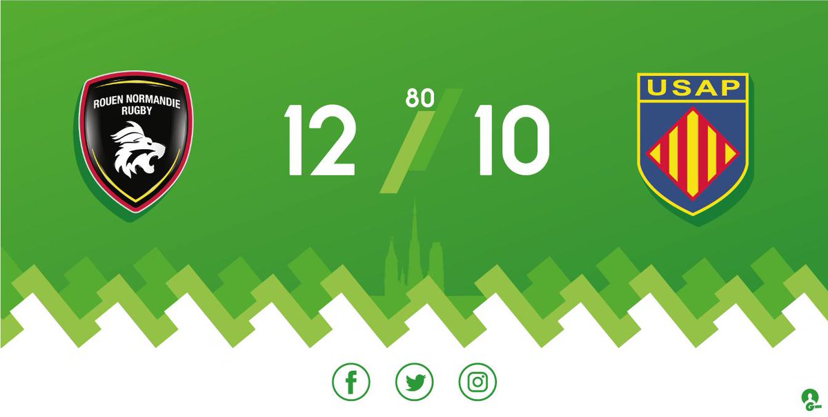 Fin du match entre <a href="/RouenNdieRugby/">Rouen Normandie Rugby</a> face à l'<a href="/usap_officiel/">USAP</a> #PROD2 J5