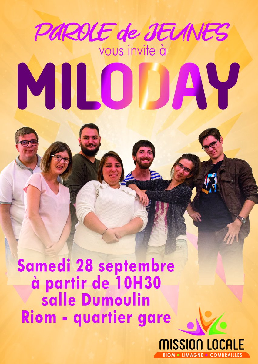 MisLoc_Riom's tweet photo. Passez une bonne nuit et soyez d'attaque pour le #MiloDay de la @MisLoc_Riom demain matin à partir de 10h30. #ParoledeJeunes #emploi #culture #sports #BienEtre #foodtruck https://t.co/KPprpKe6kT