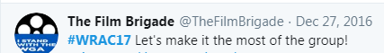 hendersonjohnm's tweet photo. @TheWRACGroup @LindsayMcRae @VincentJung11 @timwestland @madshotmarc @BogeyGuyC @rodthompson @gaijingirl2004 @mizmulligan @jonesvibe42 @AnFarzin @JJSmithPrime @ClintW3 @beestokes @sambwrite @SamWritesMovies @TyLeisher @DarrenTheWriter @ditty1013 @reign_atkins @FHunnisett @rustymarcum Dec 27, 2016 is the earliest mention I can find of the original #wrac17 hashtag. I *think* that was the first call to upload projects and set deadlines. https://t.co/ItPoRhtp1m
