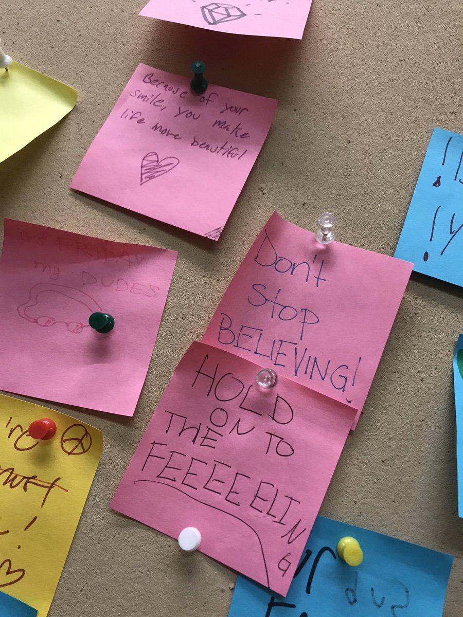 PennCharter's tweet photo. A little positivity from @PCMiddle to take you into the weekend. #HappyFriday #analogpost #MiddleSchoolRocks #workhardbekind https://t.co/KJvNwqrEM6