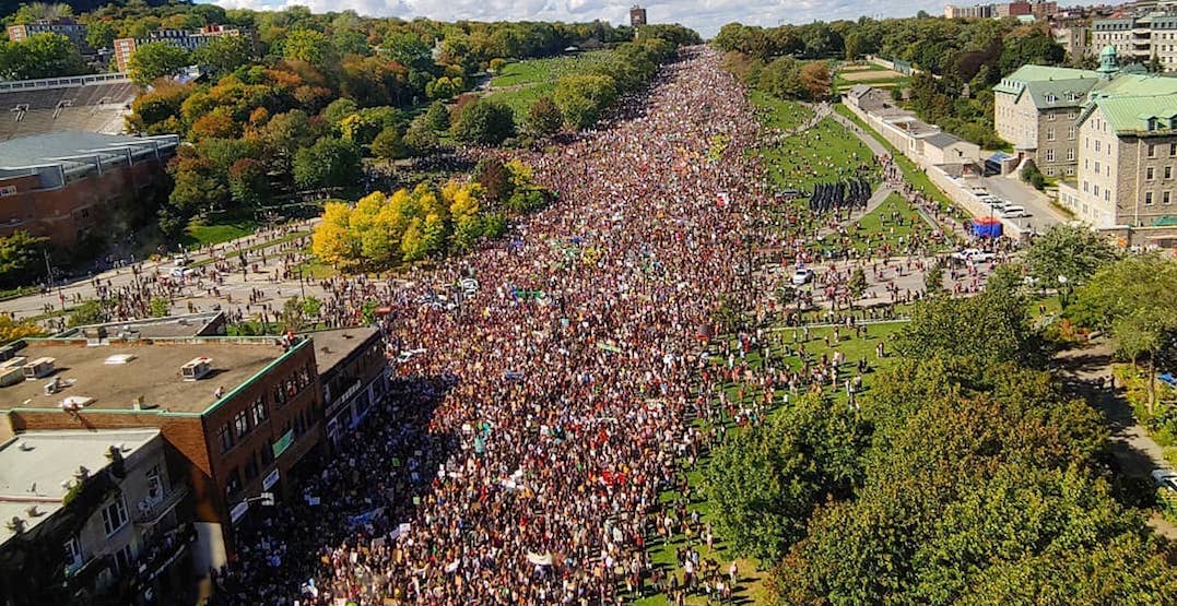 DailyHiveMTL's tweet photo. Take a look at #Montreal's massive #ClimateStrike turnout (PHOTOS)  👏🌎 https://t.co/odr80AvsJS https://t.co/sU6gutW6yA