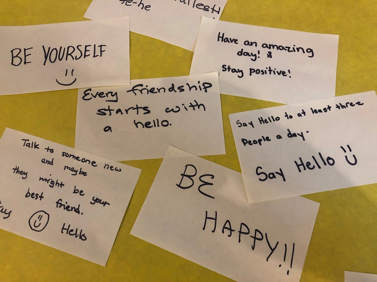 adamsguidance1's tweet image. RAMS wrapped up #startwithhello week with a music filled lunch room! Students in grades 6, 7 and 8 contributed messages of hope and consideration to our group poster. As one student wrote "every friendship starts with hello". @RAMSHollistonPS