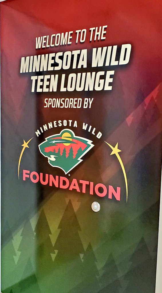 mindeeekastelic's tweet photo. Missed my 1st @SPACC @mnwild #WildFaceOff in over a decade! Instead, am hanging out with this handsome hockey player at #mnwild partner @childrensmn! Love the @MNWildFound Teen Lounge here! Also, throwback w/Zach just because. #NoSpleen #NoProblem #ThisIsOurIce https://t.co/aLvVfUqCTz