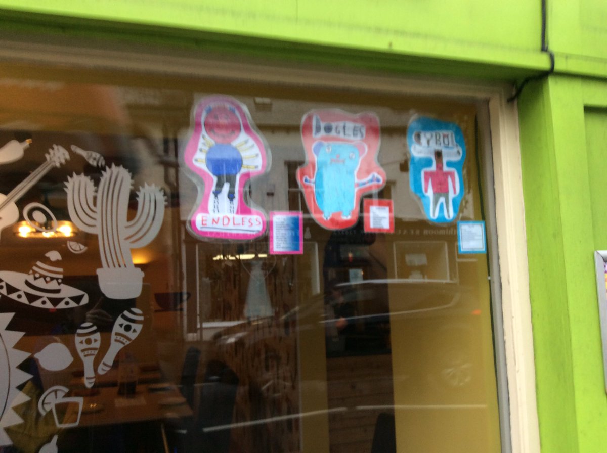 ArmathwaiteCPS's tweet photo. Our window at the Lakes International Comic Arts Festival looks fabulous - go &amp; see! #comicartsfest https://t.co/IVEd8PnqaG