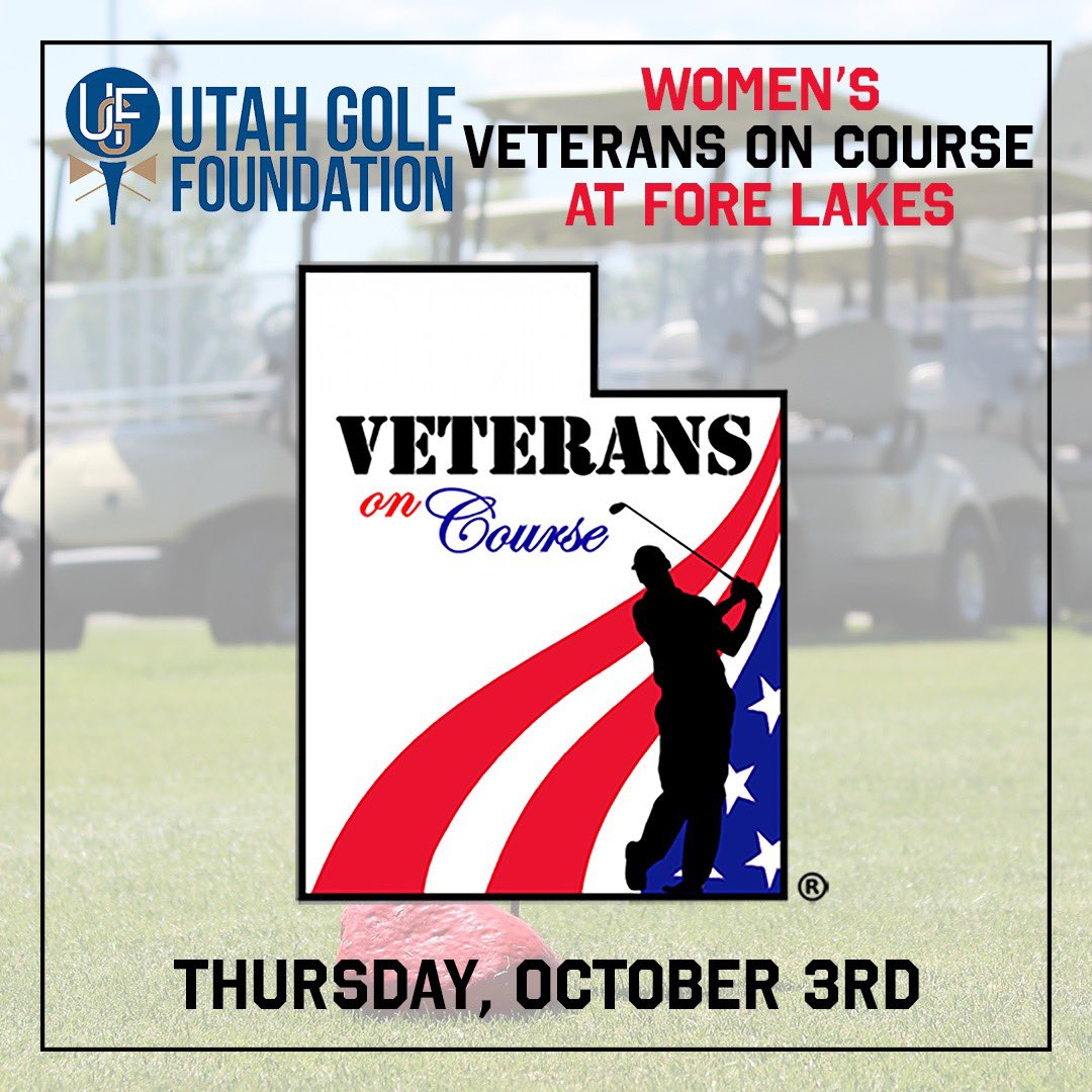 UtahGolf_Fdn's tweet photo. The first WOMEN’S #VeteransonCourse @forelakes is next Thursday, October 3rd! ⛳️
Register today at https://t.co/b5WBO9DN7l! 🇺🇸 #Utahgolf https://t.co/knoXtqmK8i