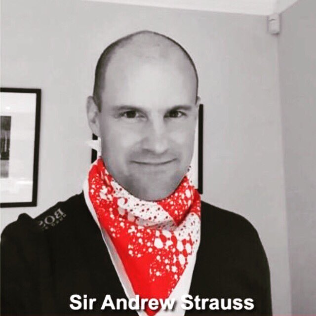 themightyboy11's tweet photo. More bandana”ing for #silaspullenfund and @BrainTumourOrg to raise awareness about paediatric brain tumours. A mighty thank you to #sirandrewstrauss for and all @englandcricket  who have supported @itisanobrainer https://t.co/AgFfdvLlKA