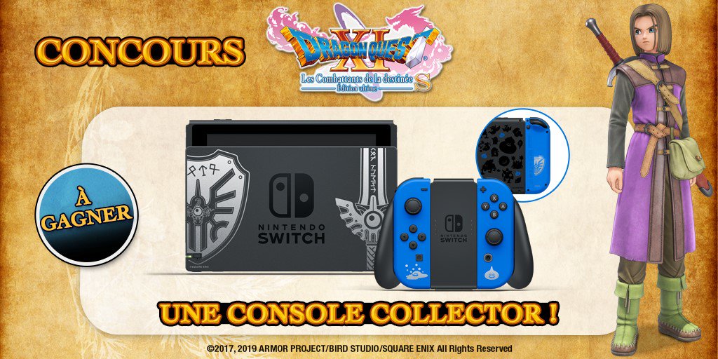 NintendoFrance's tweet image. [CONCOURS ⚔️] Pour la sortie de Dragon Quest XI S : Les 
Combattants de la destinée – Édition ultime, une #NintendoSwitch collector est à gagner jusqu'au 2 octobre !
👉 RT + citez sous ce tweet la nouveauté du jeu qui vous intéresse le plus avec #DQXI !

bit.ly/2mcEi15