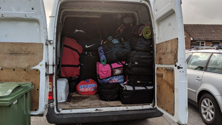 ebscouts's tweet photo. That moment when you wonder if you hired a big enough van for 100 Beavers worth of kit... #amexsleepover #leftleaderskitbehind https://t.co/AUE3FHepww