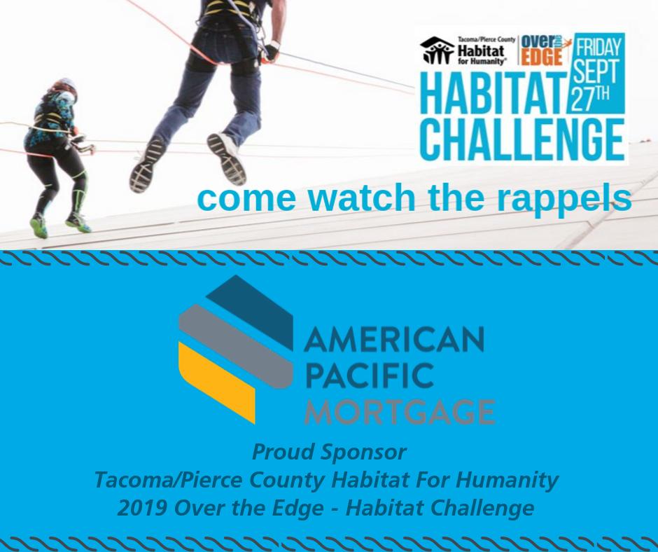 BryteHomeLoans's tweet photo. We are going over the edge! Three of our Loan Officers are rappelling off the @hotelmurano today to benefit @TacomaHabitat
As sponsors of the event we invite you to watch the teams rappel the 245' oedifice for a great cause #APMCares #APMGigHarbor #TeamScrappy https://t.co/Cm9h6CdAV4