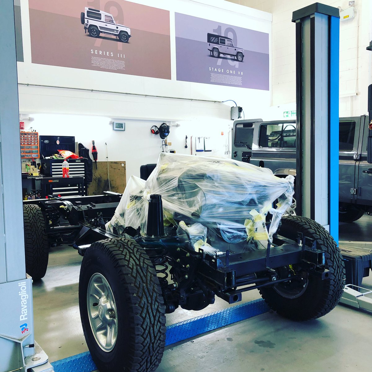 Build no. 2 of 15 - Stage One V8 in the workshop today being prepped for underseal and colour change to the stunning Welsh Grey #remakehistory #twistedautomotive #workshop #handmade #handcrafted #twistedautomotive