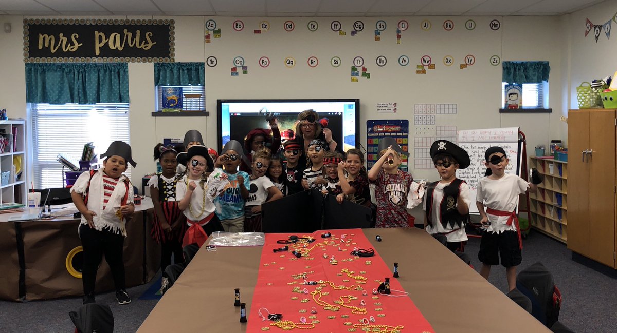 peggyperret's tweet photo. Pirate day in First Grade! #talklikeapirate #wolwol @wolfordcampus https://t.co/1PbgHUzR35
