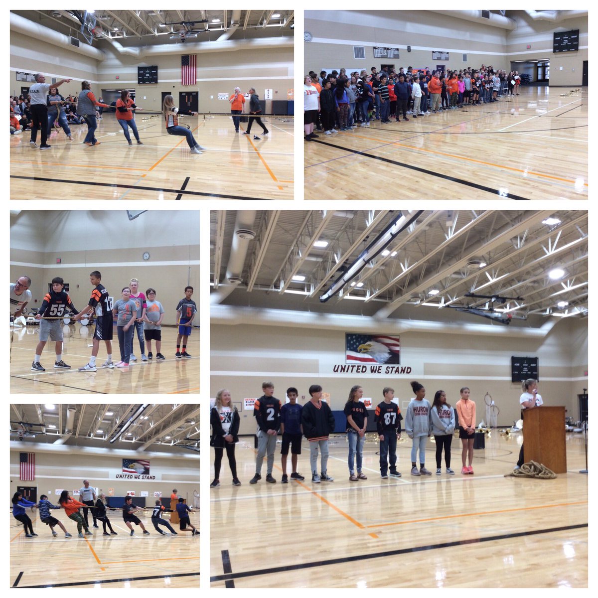 michell79208889's tweet photo. 6th grade tug-a-war at Homecoming Pep Rally #hurontigers https://t.co/aprAug7OnR