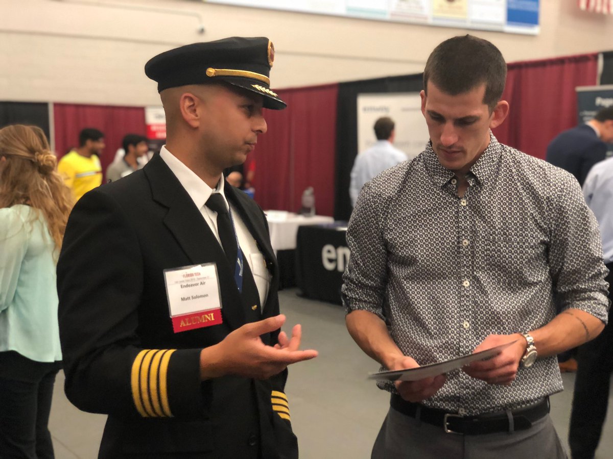 EndeavorAir's tweet photo. We’re on the ground at the @FloridaTech #AvitiationCareerFair. Exceptional opportunities await those who say #IFlyEDV! Learn more and apply today - https://t.co/gOYR3PQvxP #STEPInitiative https://t.co/wTeYSJb702