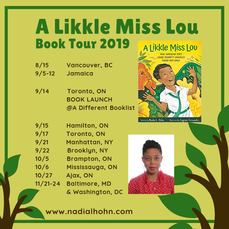 nadialhohn's tweet photo. The tour continues. Please join me for #ALikkleMissLou #storytimes and #booksignings in a city near you. #Manhattan #Brampton #Mississauga #Ajax #Baltimore #WashingtonDC @Knowledgebooks @ncte @owlkids @missloujamaica #Pennsylvania #misslou100 #sevenyearsinthemaking #book6 https://t.co/qcL92ANiyu