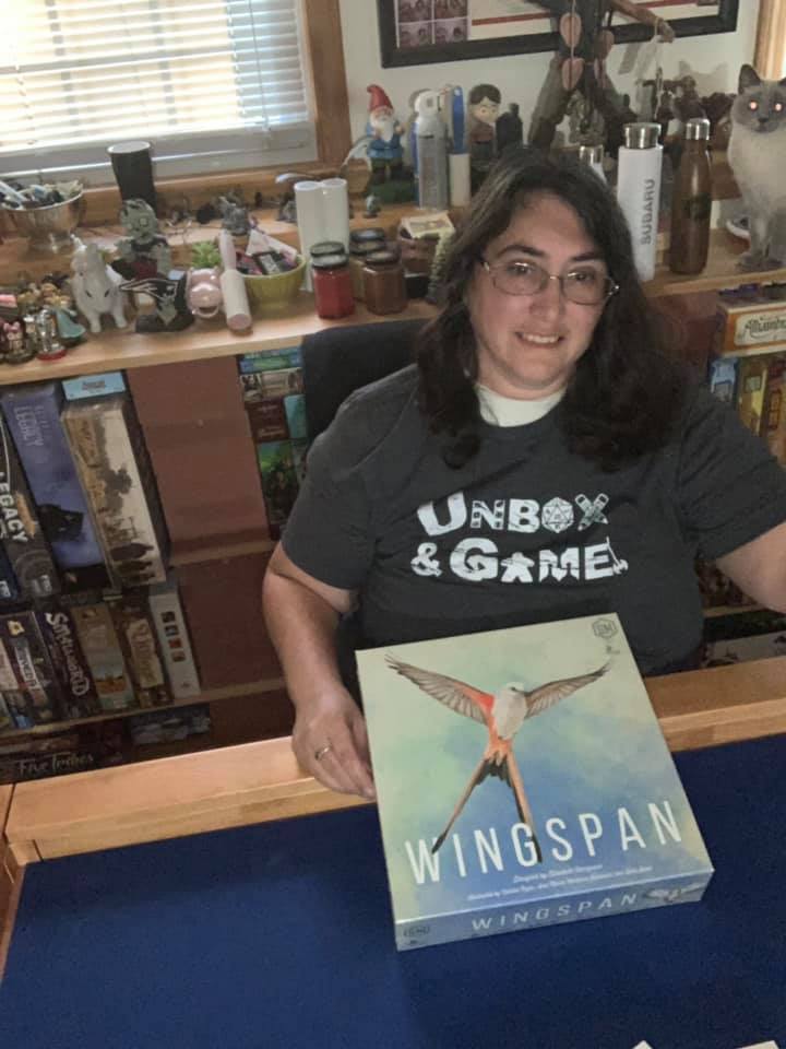unbox_game's tweet photo. Join us in congratulating our Wingspan Board Game Giveaway winner, Judy, from Milford, Massachusetts. https://t.co/P3NFil1gOt