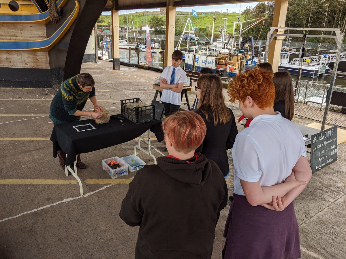RowenaCB9's tweet photo. Went to check out the project that @LittoralArt is carrying out involving our S2 and S3 art and science students helping to investigate and visualise local marine plastic pollution, really wish I could have stayed longer to see what they made! #litterCUBES @EyemouthArt https://t.co/YOZVQsVBiX