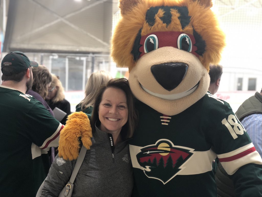 SPACC's tweet photo. @SPAAC Celebrating #WildFaceOff with @mnwild @TriaRink https://t.co/VixdEhbkHA