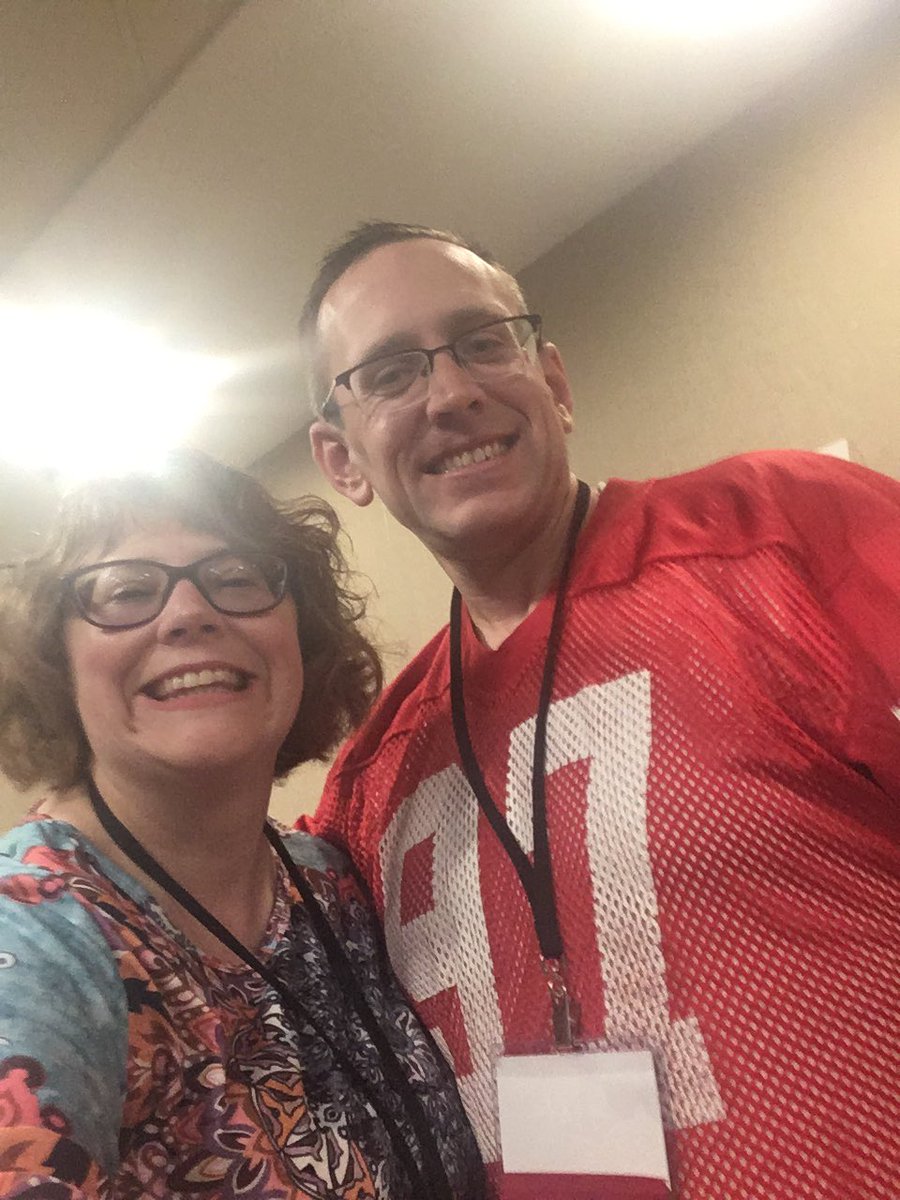 PamCarswell's tweet photo. Hanging with my favorite footballer and IT coordinator! #ndlibs https://t.co/uaiSJyN6Wt
