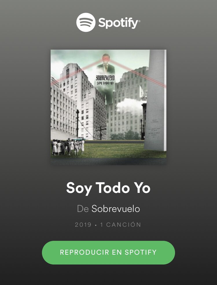 YA DISPONIBLE!
Escuchà “Soy todo yo” nuestro nuevo single: open.spotify.com/album/4xHg96rc…
En <a href="/SpotifyARG/">Spotify Argentina</a> #rock #sobrevuelo