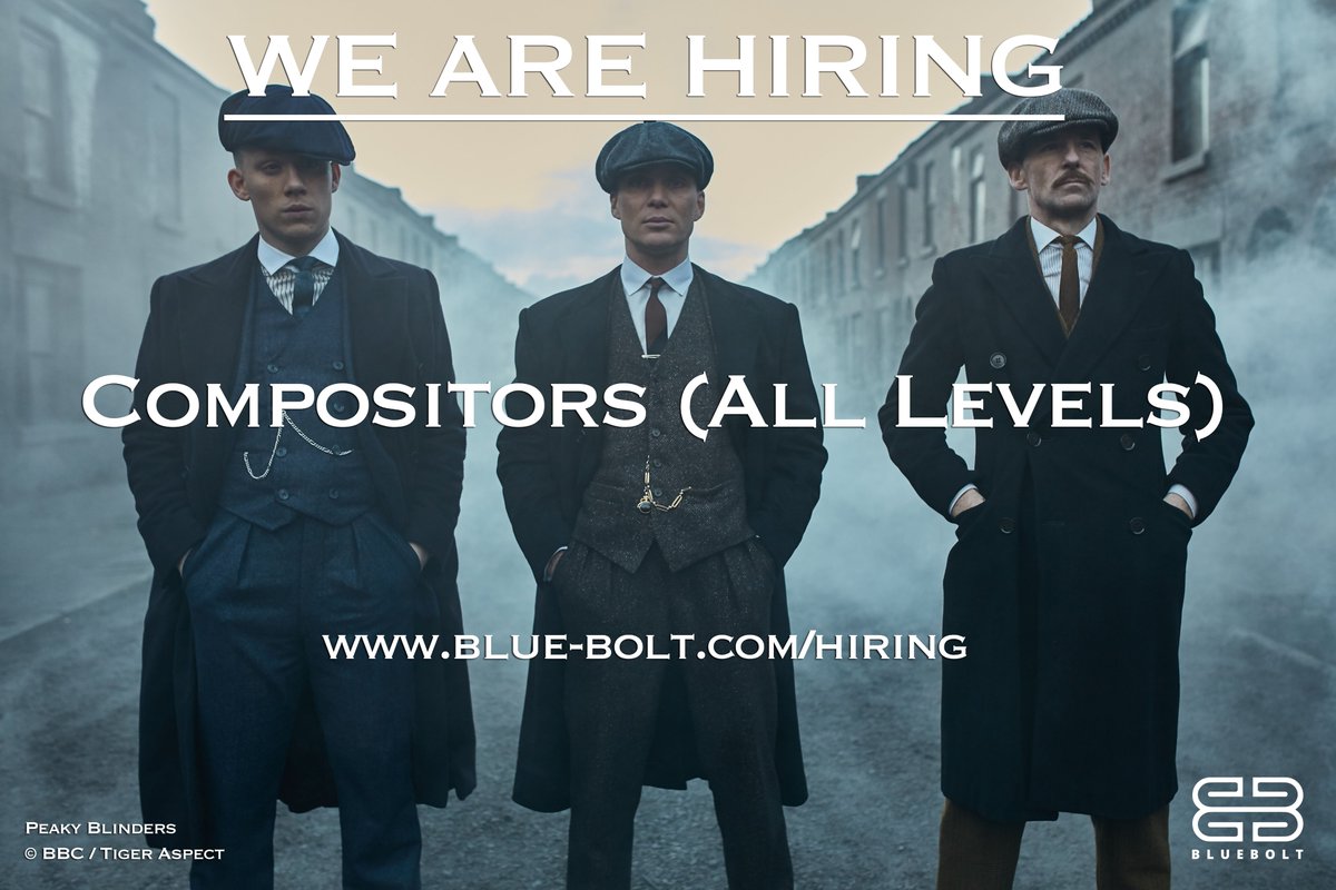 Are you a compositor looking for a new and exciting #VFX team? Because BlueBolt is hiring all level compositors! Visit blue-bolt.com/hiring for more info about the roles and to apply
