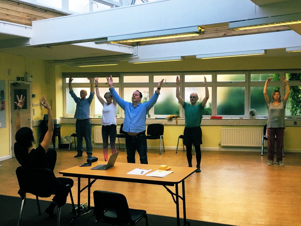 And they’re back at it! The Company are re-rehearsing the ballet from this year’s production of Check-in/Check-out with <a href="/l_f_bennett/">Louise Bennett</a>. Catch them this coming Wednesday (Oct 2nd) <a href="/CollisionsRCSSD/">Collisions</a> with other artists in #recovery!! #AppliedTheatre #revival #participation