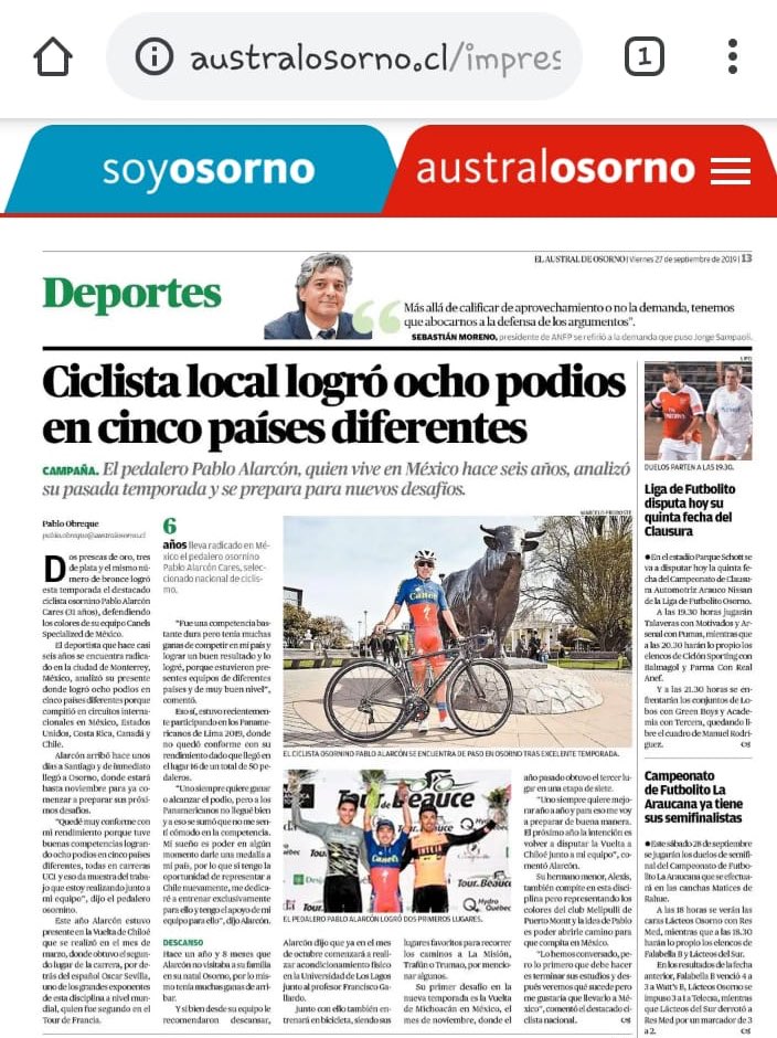 Temporada 2018 y 2019 gracias por la nota <a href="/soyosorno/">soyosorno.cl</a> <a href="/PabloObreque1/">Pablo Obreque</a> <a href="/CanelsMx/">Canel's</a> <a href="/CanelsSpcialize/">Canel's-Specialized</a> <a href="/Specialized_MX/">Specialized México</a>